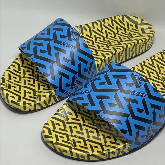 Versace Greca Monogram Flap Sandals size 43/ us size 10 - Picture 3 of 12